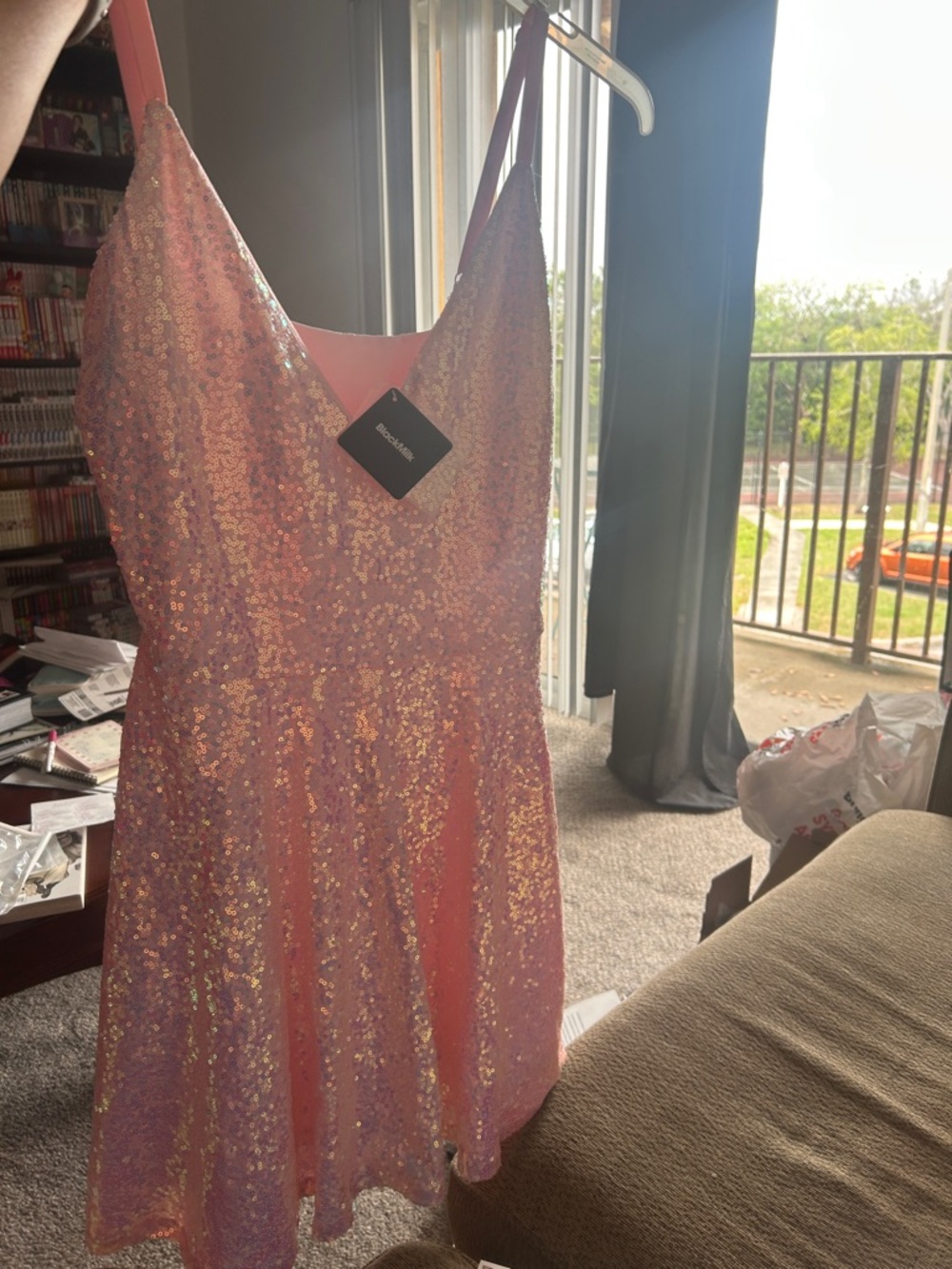 BlackMilk Pink Iridescent Sequin Top